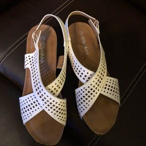 White wedge sandal